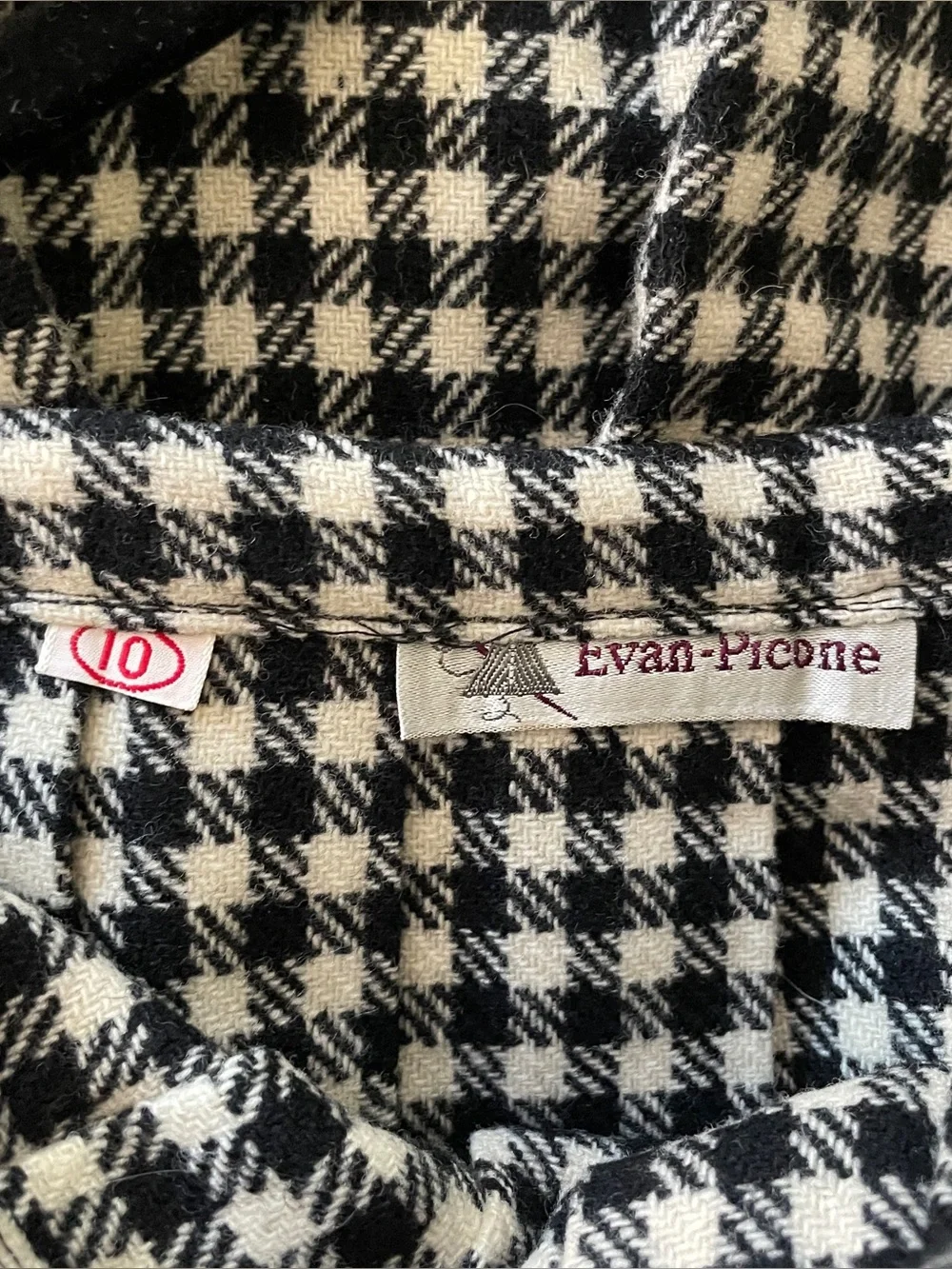 VTG Evan-Picone Black and White Houndstooth A-Line wool skirt